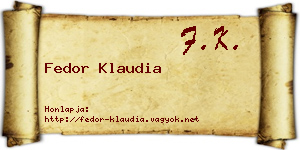 Fedor Klaudia névjegykártya